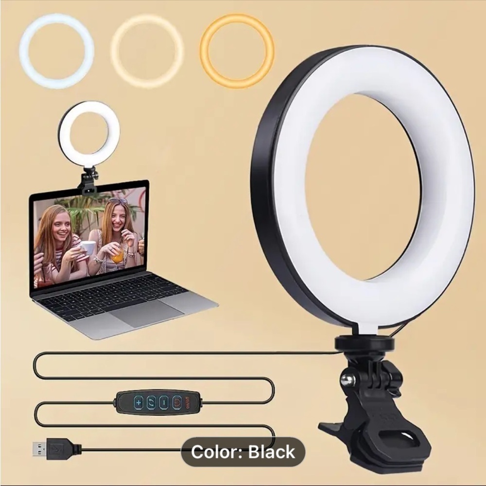 NIB Video Conferencing Lighting Ring Zoom Call Lighting Computer Laptop Light